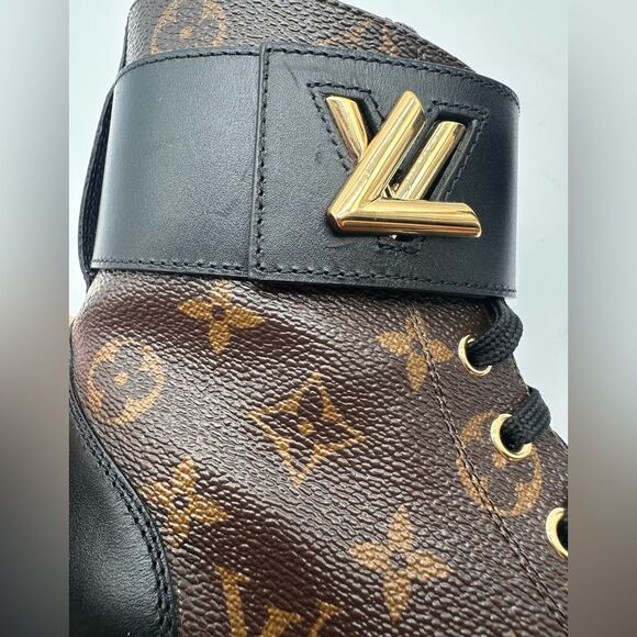 Louis Vuitton Wonderland Ranger Combat Boot Brown LV Monogram EU 37.5 US 7.5 - Picture 9 of 16